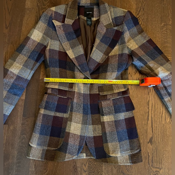 Smythe Birkin Blazer in Peri Lumberjack Check Women’s Size 6 - Picture 12 of 15